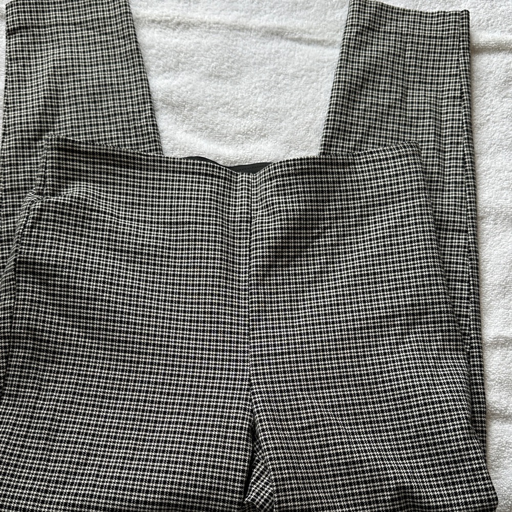 LOFT Black & White Mini Check Pull On Skinny Pants